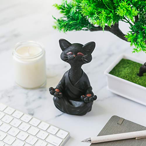 Meditating Happy Cat Statue