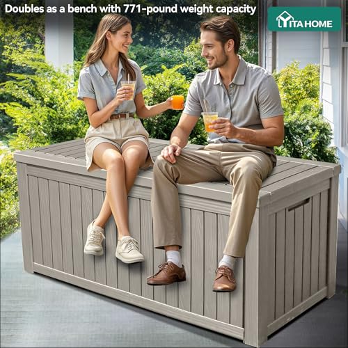 180 Gallon Large Outdoor Storage XL Deck Box w