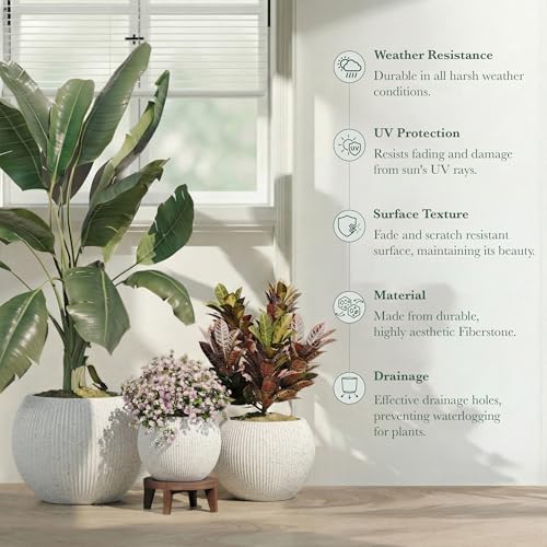 Premium Mt Sherman Fiberstone Sphere Planter for Indoor Outdoor Use