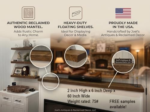 60 Inch Wooden Floating Shelves for Wall