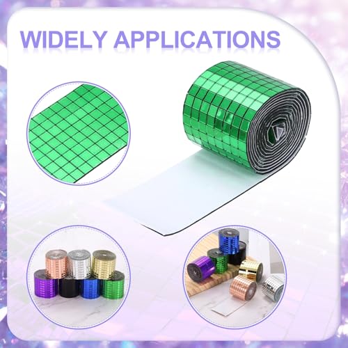 Self Adhesive Glass Mirror Mosaic Tiles 3200 Pcs 5 x 5 mm Disco Tiles for Craft Decoration Glass Mirror Disco Ball 2 Rolls (2 Count)