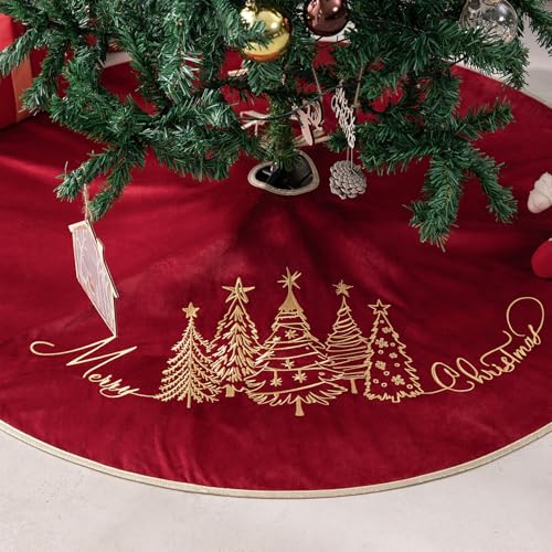 50 Inch Red Velvet Christmas Tree Skirt