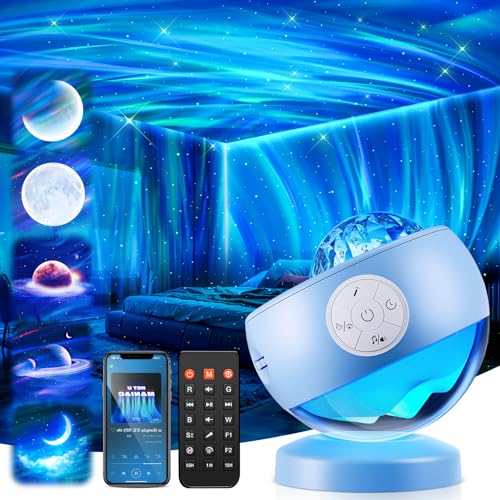 Ambient Lighting Sound Machine Aurora Night Light Projector with 30 Sounds