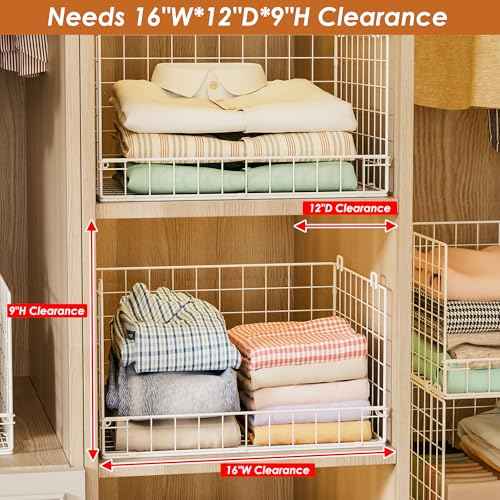 8 Tier Stackable Closet Organizers and Storage Shelves