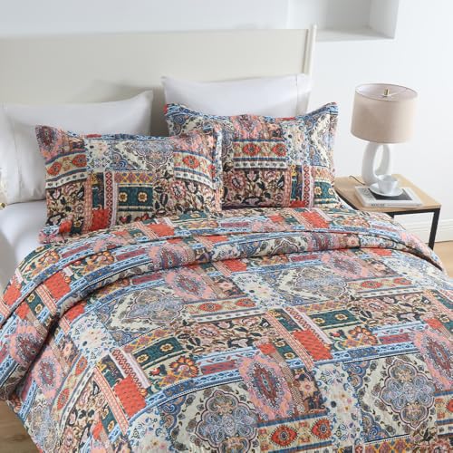 Cotton Bedspread Quilt Sets Reversible Coverlet Sets Comforters Vintage Bohemian Patchwork Bedspread Bedding Sets