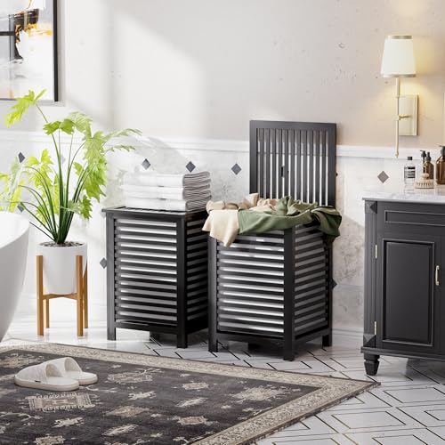 Double Laundry Hamper with Lid