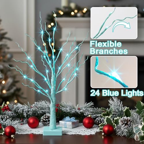 Blue Green Trees Decor for Home (2 Count)