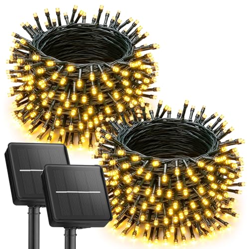 2 Pack Solar String Lights Outdoor Waterproof (2 Count)