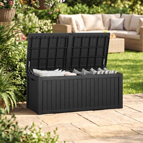 220 Gallon Outdoor Storage Box Waterproof Deck Box for Patio