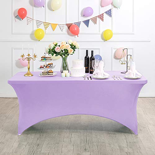 Spandex Table Cover for 4FT or 6ft or 8ft Table Universal Fitted Stretch Tablecloth for Party