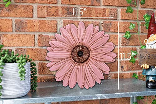 NAT & Jules Gerbera Daisy Flower Shaped Dimensional Indoor Outdoor 12 inch Cast Resin Decorative Garden Stepping Stone