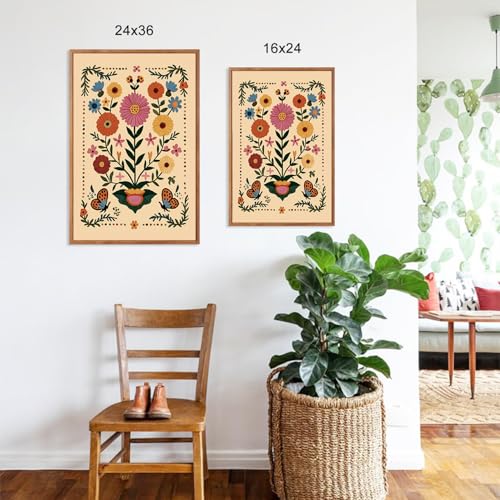 Vintage Flower Wall Art Canvas