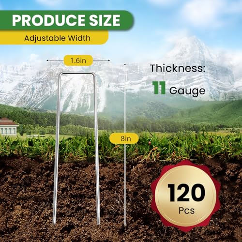 Landscape Staples Galvanized 8 Inch 120 Pcs (120 Count)