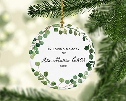 Personalized Round Ceramic Porcelain Christmas Tree Keepsake Gift
