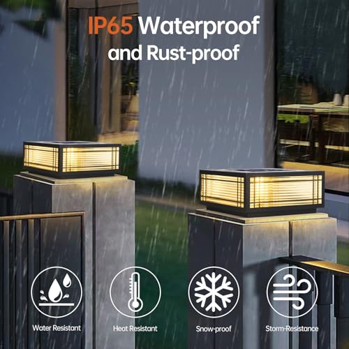 7.87 In Solar Powered Outdoor Pillar Lights