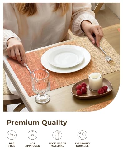Woven Vinyl Fall Placemats Set of 12 (12 Count)
