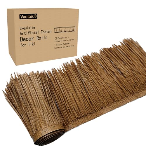 Premium Mexican Style Artificial Palm Thatch Roof Rolls. 5 Lengths (5 Count)