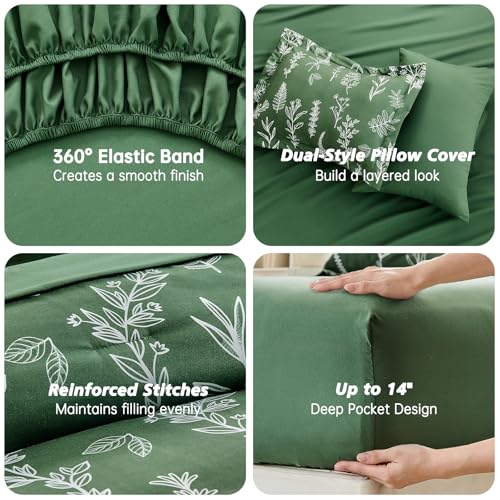 Dark Green Twin Comforter Set