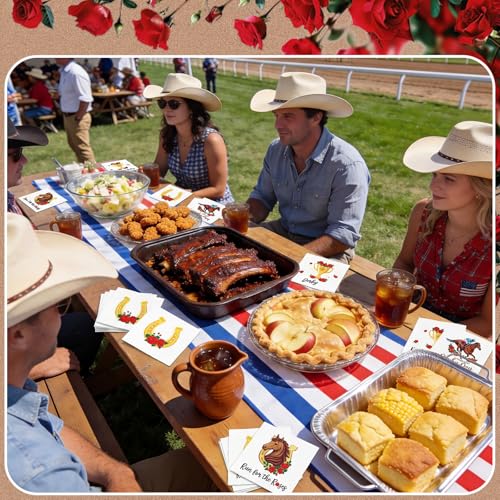 140 Pcs Derby Horse Cocktail Napkins Horse Racing Party Napkins This Is Derby Day Guest Paper 6.5 x 6.5 Inches Roses Party Beverage Paper Disposable for Jockey Birthday Supplies Decoration (140 Count)