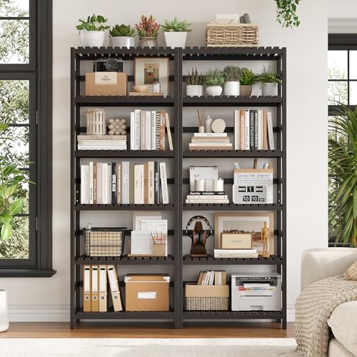 6 Tier Bamboo Shelf with Adjustable Shelves