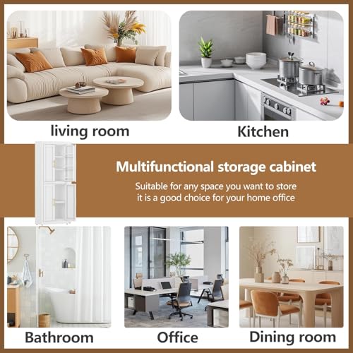 63" Metal Corner Kitchen Pantry Cabinet