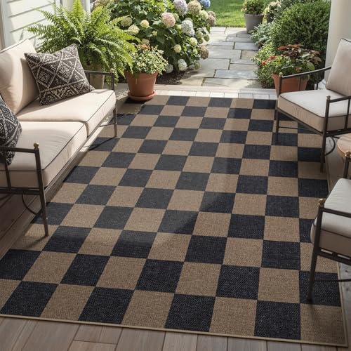 Checkered Easy Jute Living Room Rugs