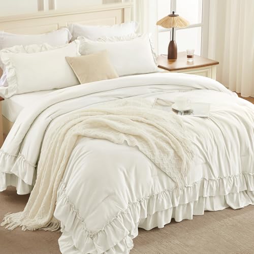 Ivory Ruffle Oversized King Comforter Set