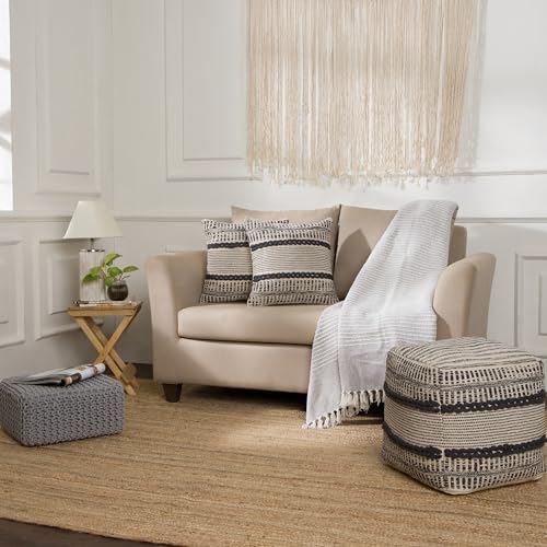 Pouf Ottoman with Filler Cube Bean Bag Pouffe