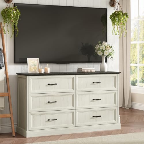 Farmhouse 6 Drawer Dresser for Bedroom