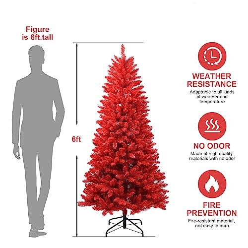 6ft Red Artificial Christmas Tree