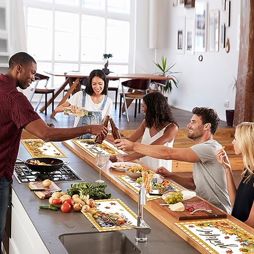 Thanksgiving Placemats Set of 6 Welcome Fall Plastic Table Mat 17×13×0.04in (6 Count)