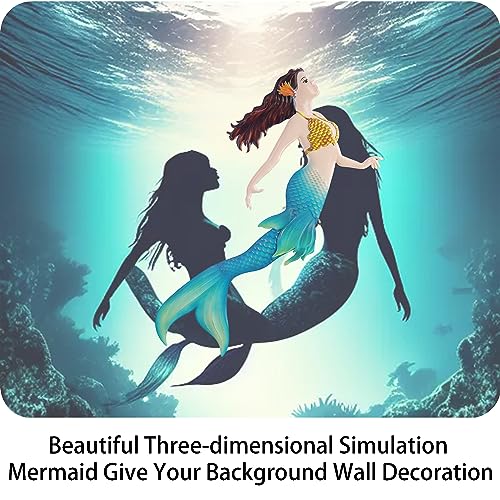 Metal Mermaid Sea Wall Decor Outdoor Garden Hanging Art Sculptures Home Ocean Theme Decorations for Kitchen Bathroom and Pool