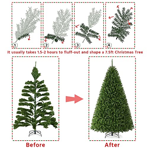 Christmas Tree 7.5ft Unlit Full Artificial Thick Xmas Tree