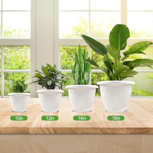 Plastic Flower Pots Planters For Indoor Plants (3 Count)
