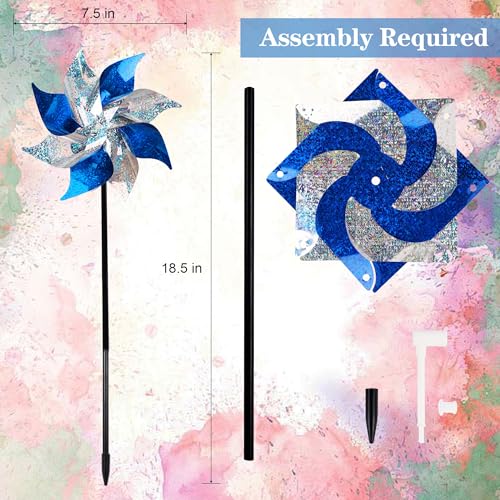 10 Pack Reflective Pinwheels with Stakes (10 Count)
