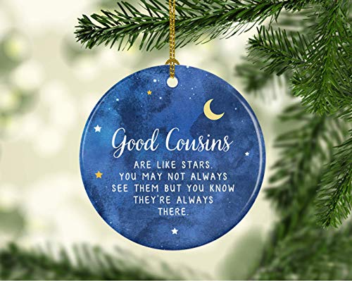 Round Ceramic Porcelain Cousins Christmas Keepsake Gift
