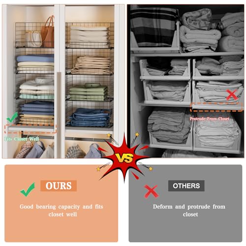 4 Tier Stackable Closet Organizers and Storage Shelves