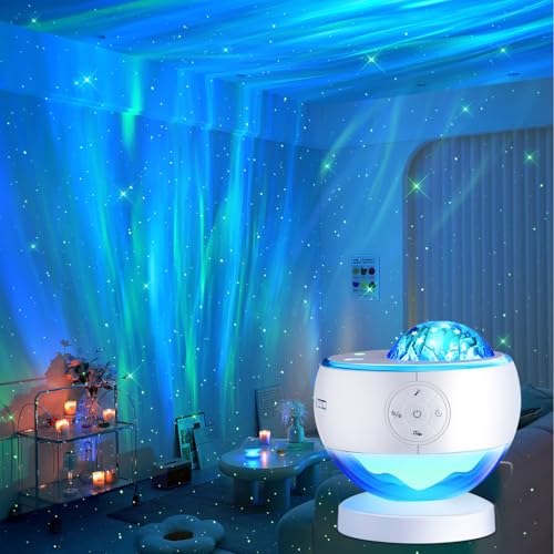 Galaxy Projector Sound Machine Aurora Night Light Projector with 30 Sounds