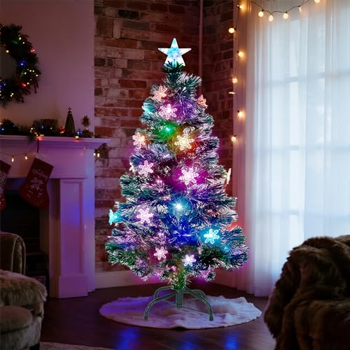 5 FT Fiber Optic Christmas Tree with Lights Artificial Xmas Trees