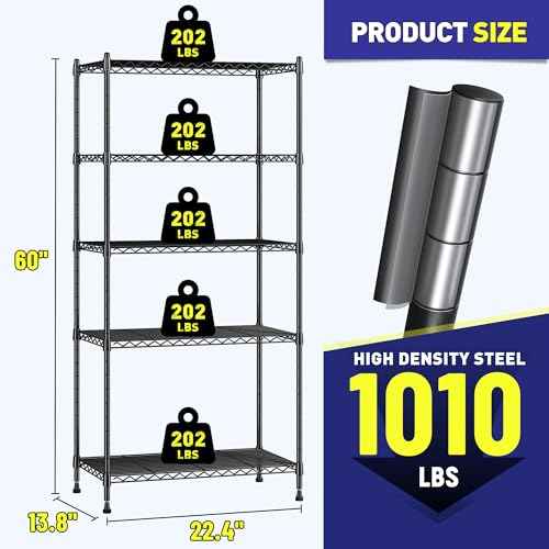 5 Tier Wire Shelving (4 Count)