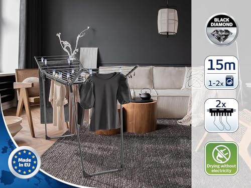 Pegasus 150 Solid Slim Black Edition Clothes Airer