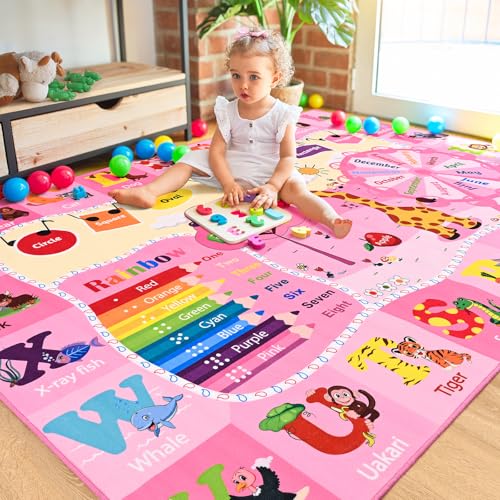 BENRON 7x10 Playroom Rug for Kids Washable