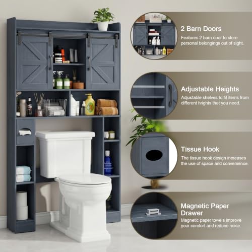 Over The Toilet Cabinet with Sliding Doors