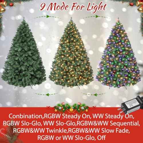 8ft Prelit Fraser Fir Wide Artificial Christmas Tree with RGBW Light