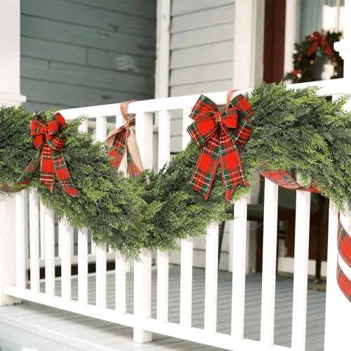 1PCS 9FT Lifelike Touch Artificial Cedar Garland for Mantle Christmas Decor