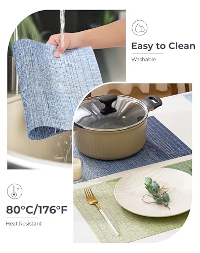 Gradient Blue Woven Placemats Set of 4 (3.2 Count)