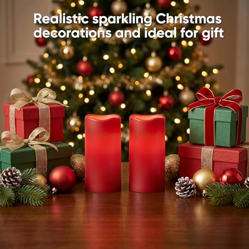 3"x6" Red Flameless Candles with Remote (6 Count)