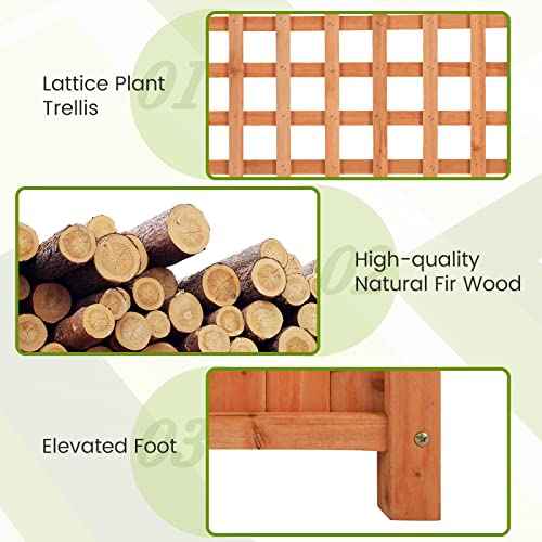2 Pcs Raised Garden Bed with Trellis (2 Count)