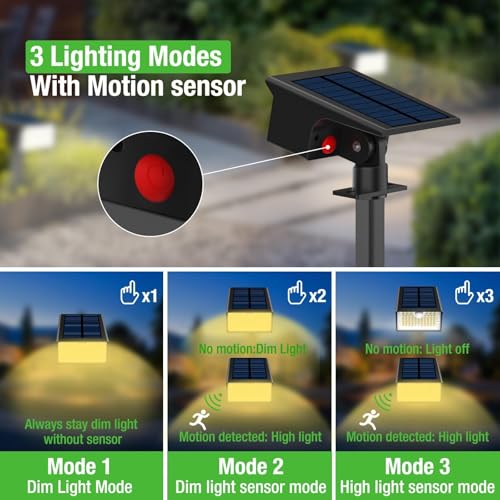 3 Pack 62 LED Solar Spot Lights Outdoor Motion Sensor with 3 Modes (3 Count)