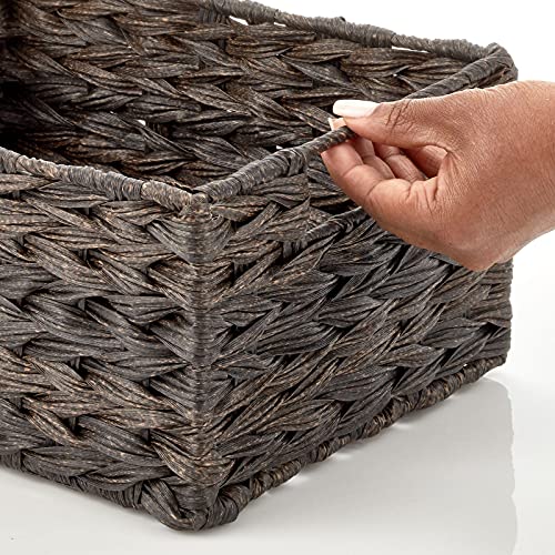 Woven Farmhouse Kitchen Pantry Food Storage Organizer Basket Box (6 Count)